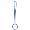 Lanyard en cuir bleu avec anneau