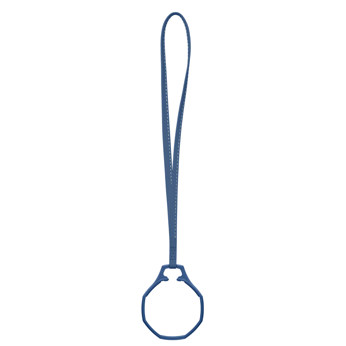 Lanyard en cuir bleu avec anneau