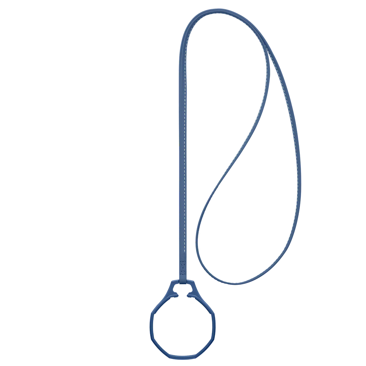 Lanyard en cuir bleu avec anneau