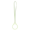 Lanyard en cuir vert menthe avec anneau