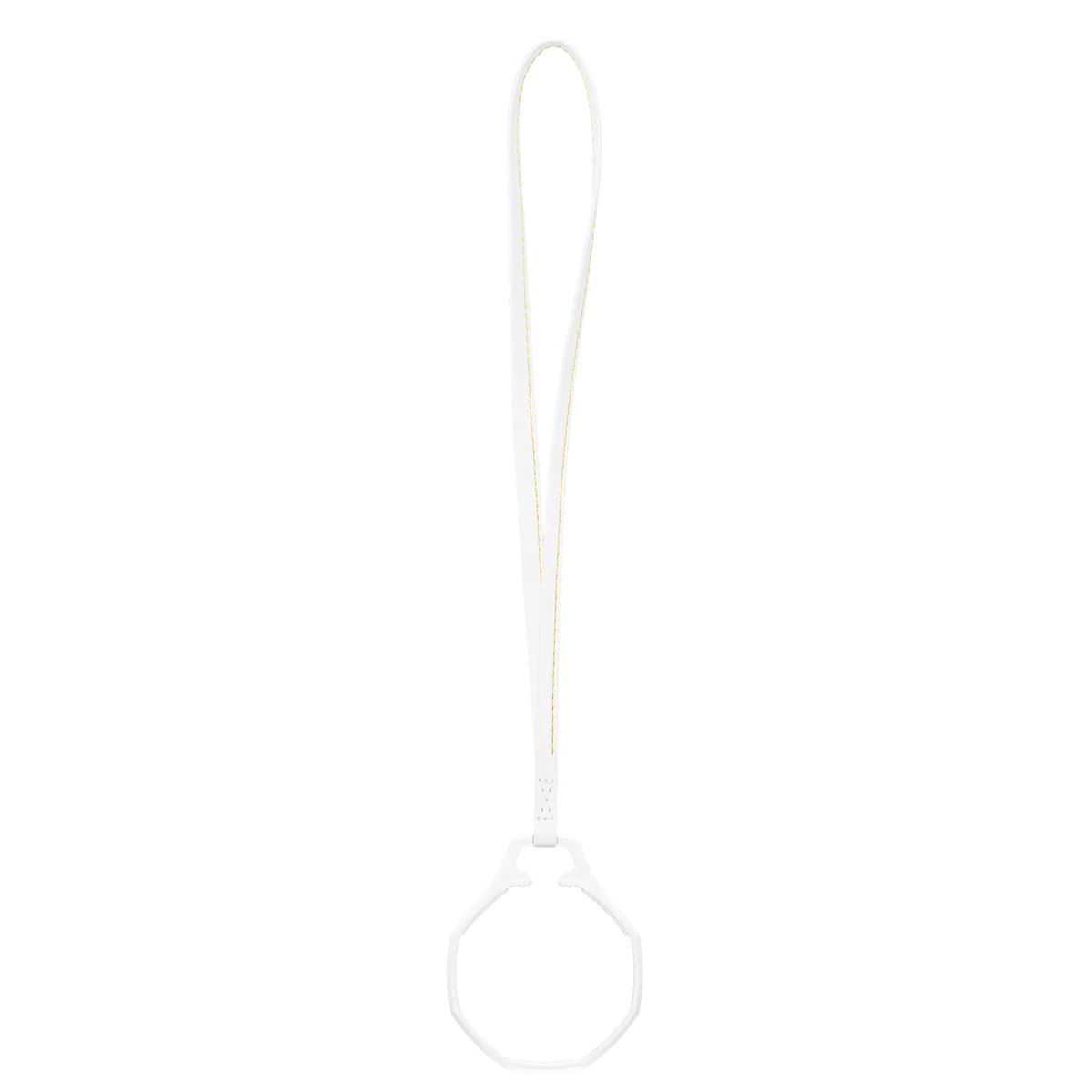 Lanyard en cuir blanc avec anneau