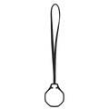 Lanyard en cuir noir avec anneau